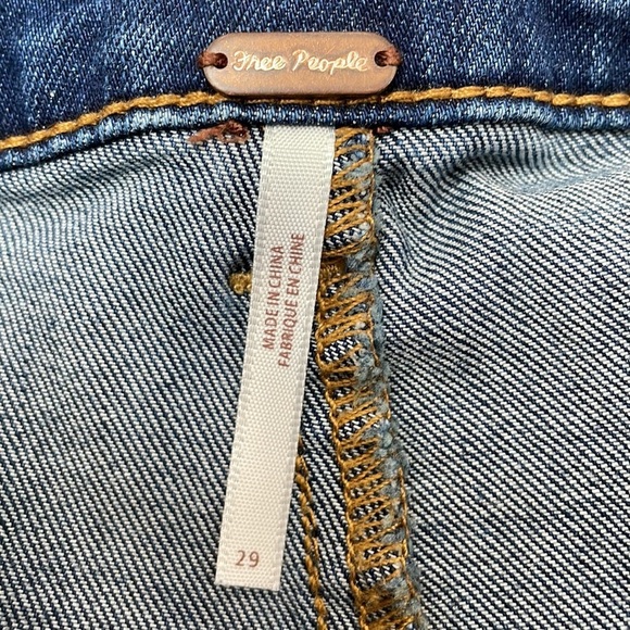 Free People High Rise Skinny Cropped Jeans Women's Size 29 Side Zip Stretch Soft - Picture 12 of 13